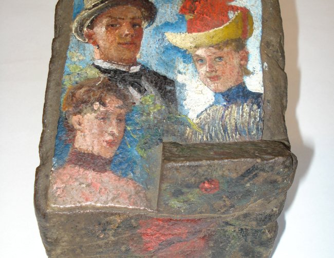 A painting on a stone by Jacek Malczewski